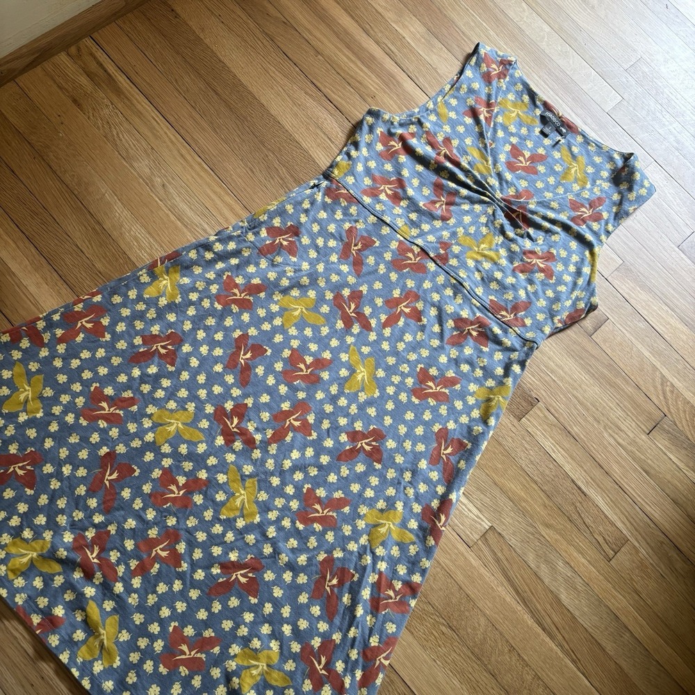 Toad&Co Rosemarie Babydoll Sleeveless Organic Cotton Knit Dress Small Floral